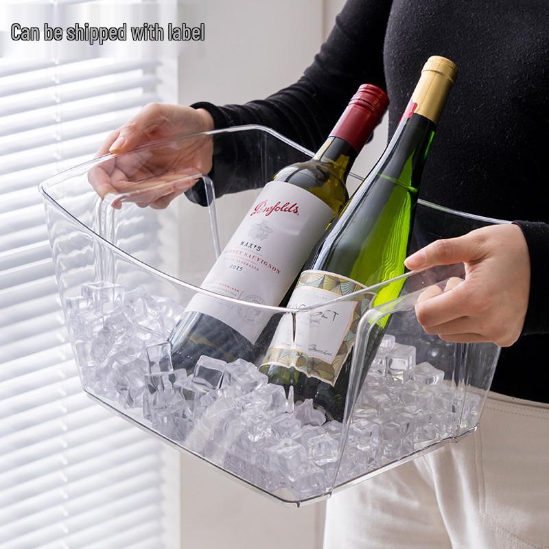 Ice Bucket Bar: Red Wine & Beer Multi-purpose Storage for Fruits, Vegetables, and Camping.