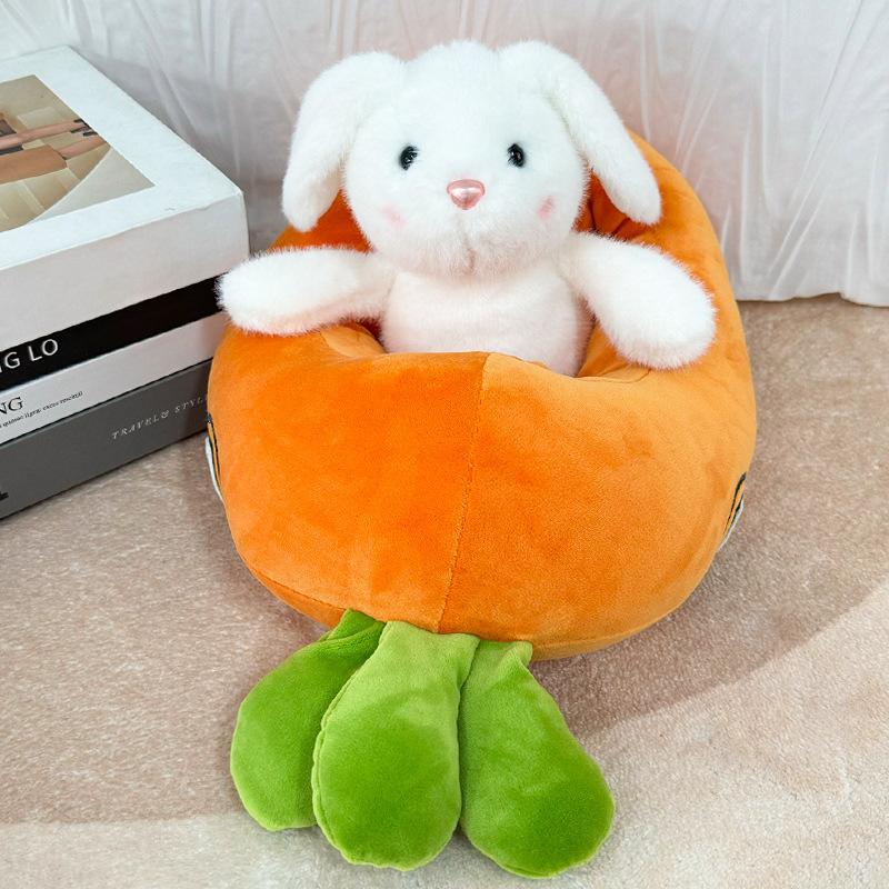 Speeding Carrot Rabbit Doll Little White Rabbit Plush Toy Sleeping Doll Car Child Gift Women