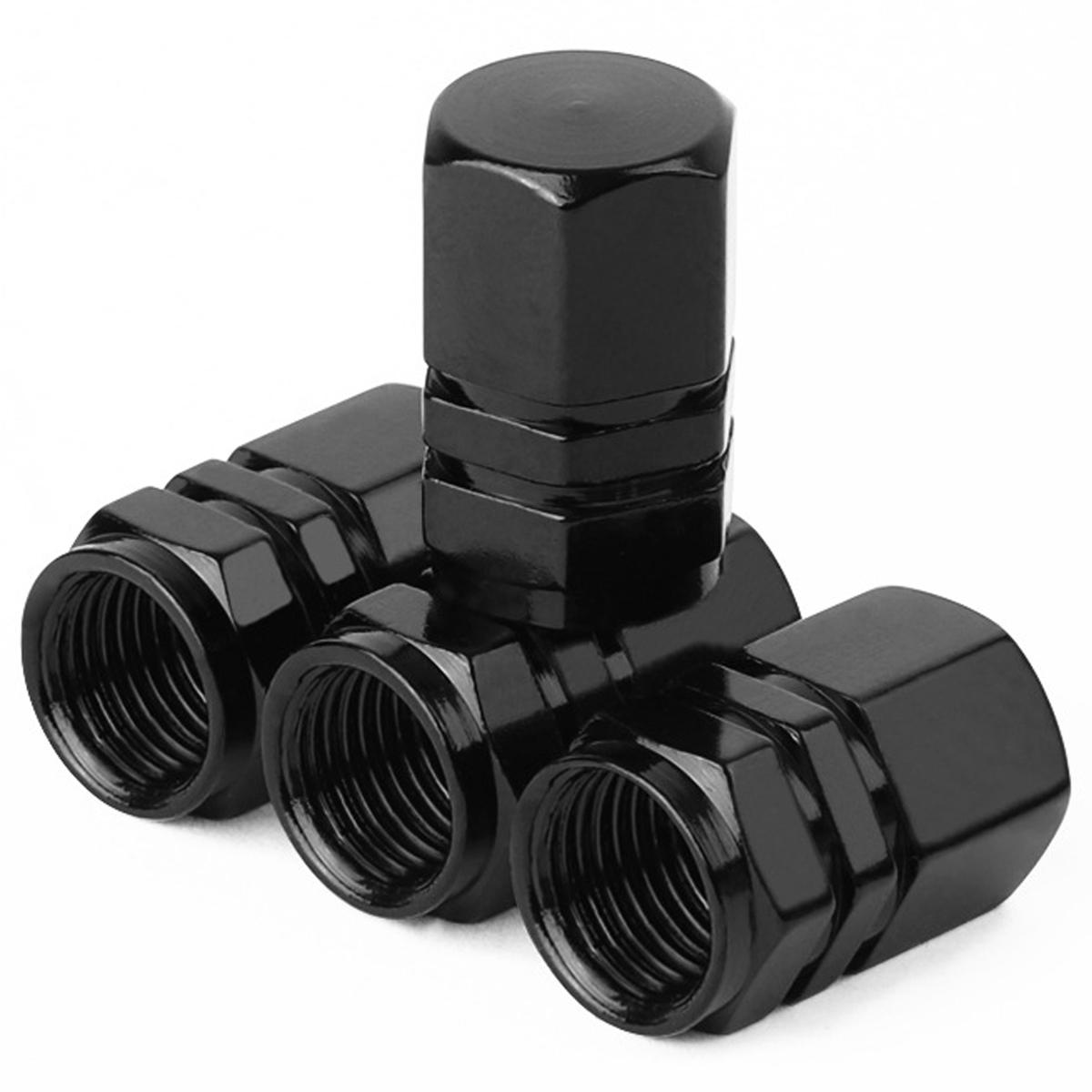 4 Packs Aluminum Alloy Valve Stem Caps Universal Screw-On Wheel Tire Valve Stem Caps Tire Caps Dust-proof Hexagon Tire Air Caps