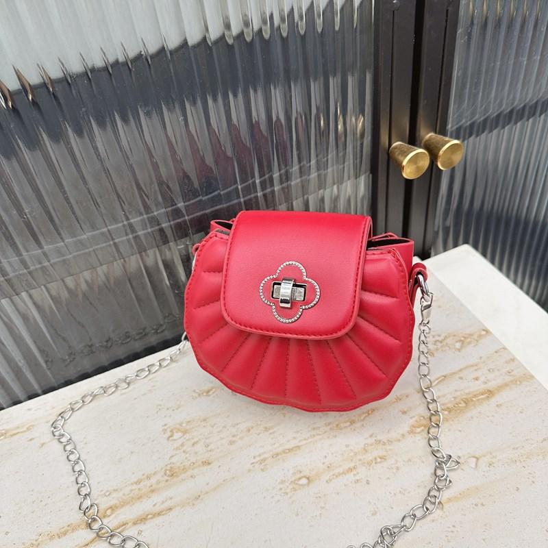 Kindertasche neues Schloss Mini Schulter Damenhandtasche personalisierte Mode Mädchen Fächerkette Umhängetasche