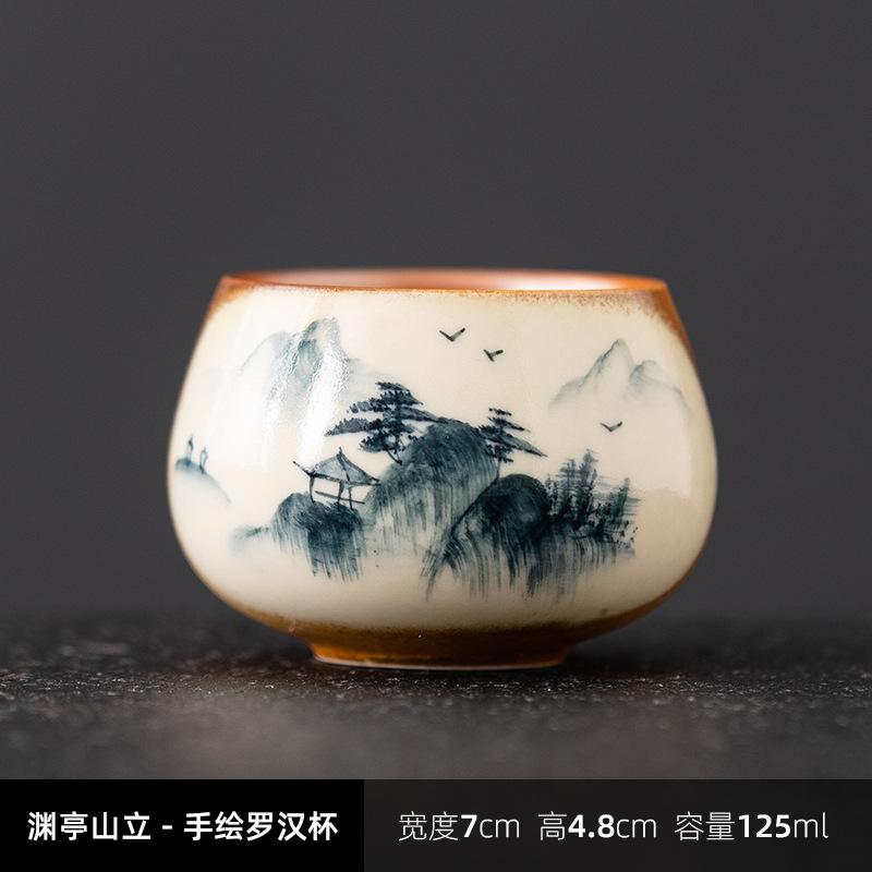 NEW Ceramic Hand-painted Tasting Wood-fired Glaze Small Bowl Special for Drinking Tea Single High-end Master Cup