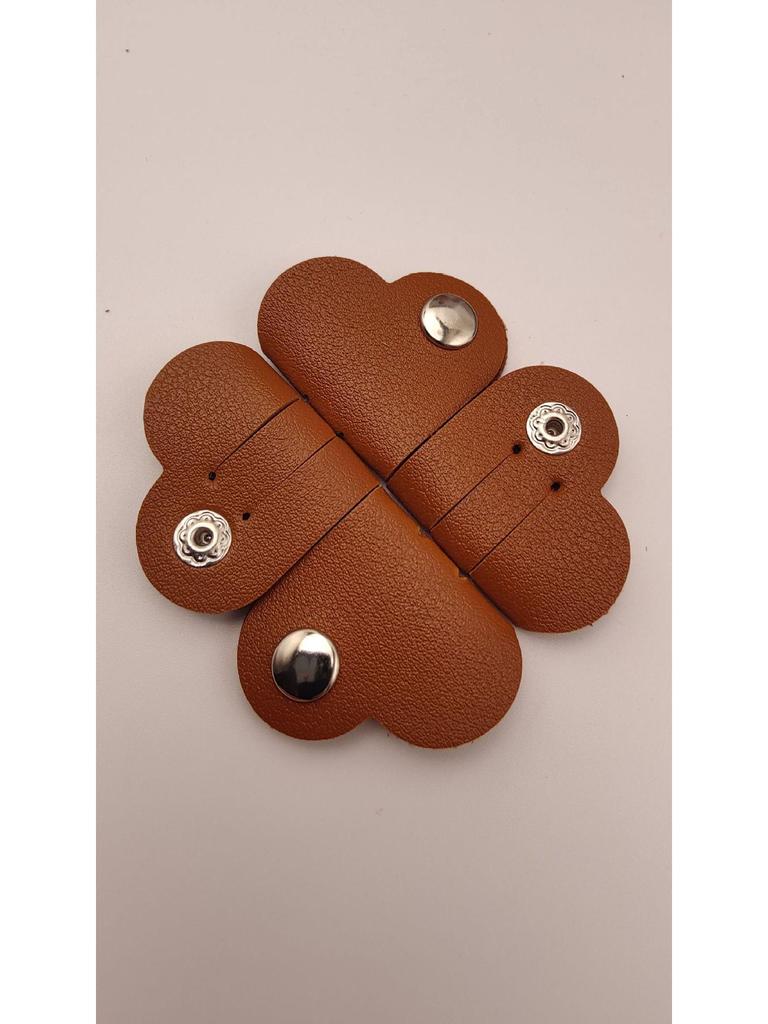 Leather Heart-shaped Cable and Earphone Organizer