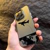 Black Airplane Design Phone Case for Iphone 16 15 14 13 12 11 Pro Max Mini Shockproof Anti-Scratch Protective Hard Cover