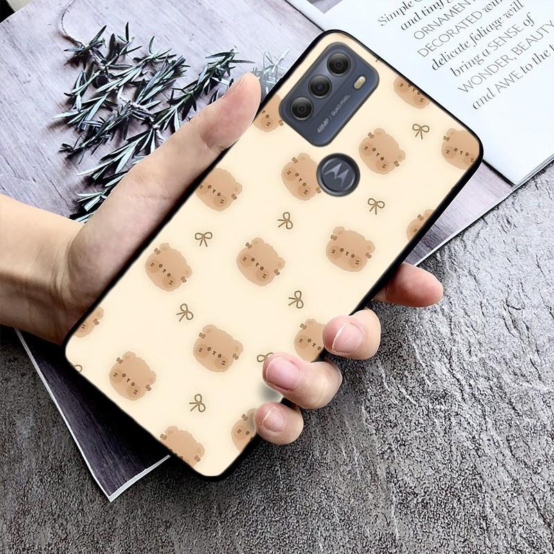 Cute Bear Phone Case For Motorola G Stylus 5G G Play G35 G45 G54 G24 G86 G04S E13 E14 E32 E32S