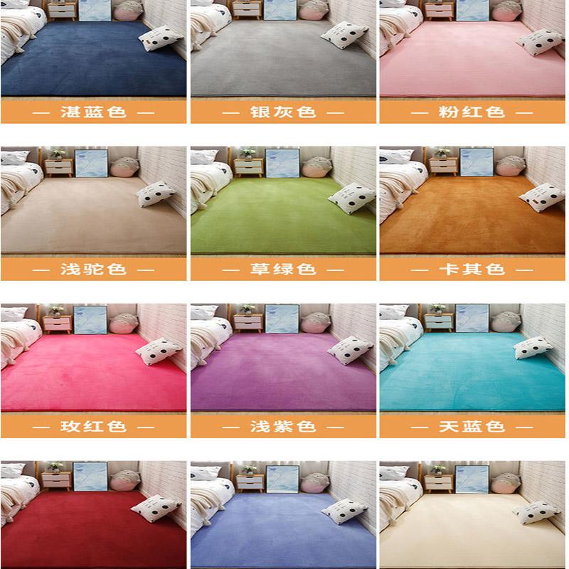 Große Teppiche für modernes Wohnzimmer Einfarbige Dicke Korallen-Samt-Teppiche Nordische Flauschige Boden-Nachttischmatte Tatami Krabbelmatte
