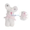HX6F DIY Toy Doll with Bowknot and Star Rabbit Doll Stuffed DIY Accessories Soft Rabbit Keychain Pendant for Crafts