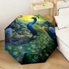 1PC Peacock Starry Night Automatic Umbrella - Suitable Travel Outdoor Portable Umbrella Birthday Gift Daily Essentials