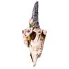 Decorative Wall Hanging Sculpture Figurines Simulation Flower Goat Skull Ornament Artwork Props 3D Animal Crafts Decor