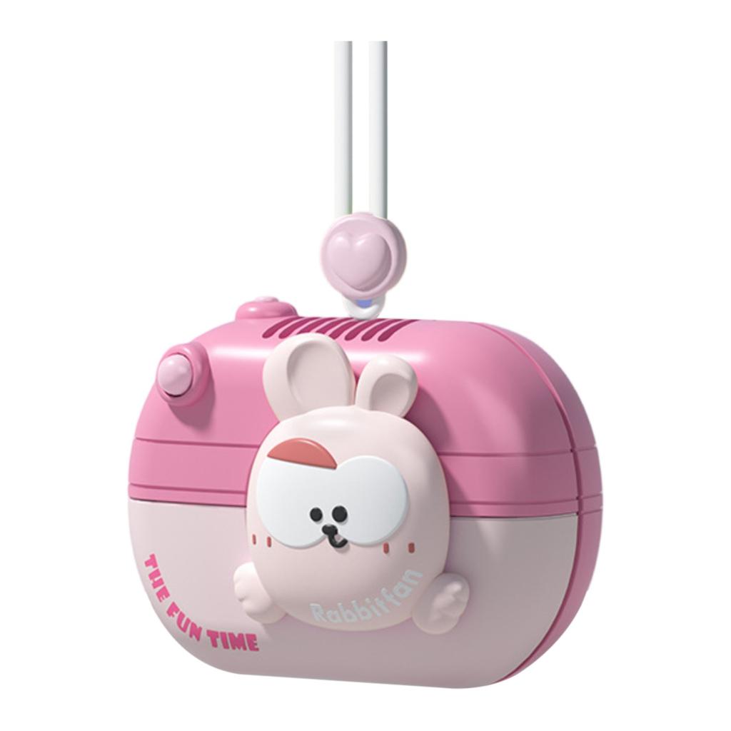 New Cartoon Bladeless Neck-hanging Small Fan With Long Battery Life, Portable USB Charging, Children's Safe Neck-hanging Fan