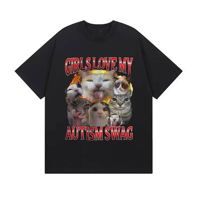 Funny Cute Cat Meme Graphic T-Shirt Men Women Casual Short Sleeve TShirt Fashion High Quality Cotton T Shirts Top