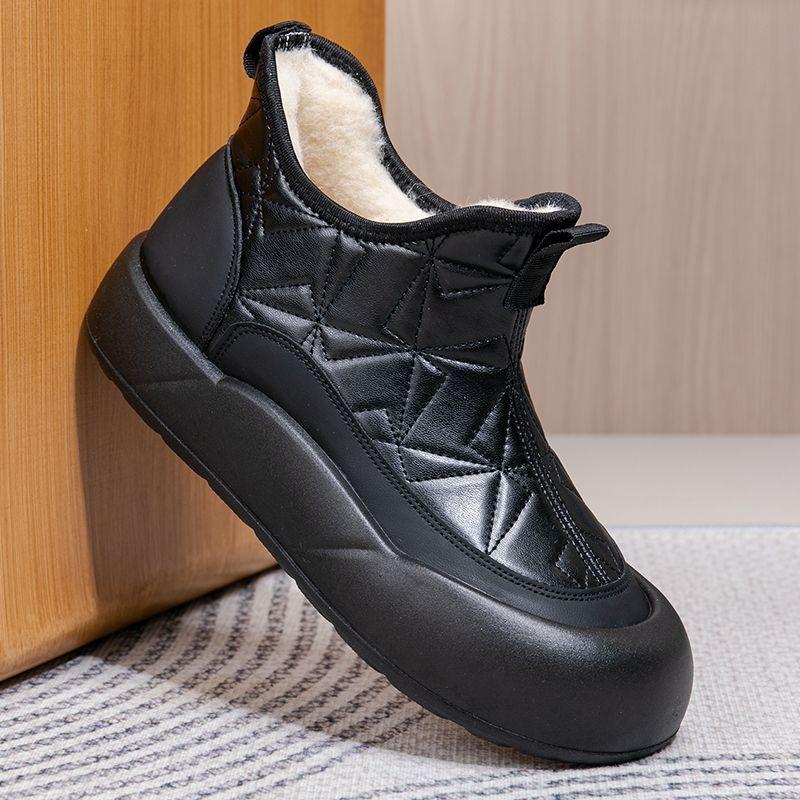 Winter Wool Thick-soled Heightening Snow Boots High-top Light Casual Women's Shoes Velvet Thickened Cold-proof Cotton Boots