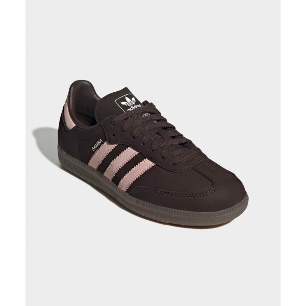 adidas Samba OG Aurora Coffee Sandy Pink White Women Sneakers Brown Footwear-White IH9166