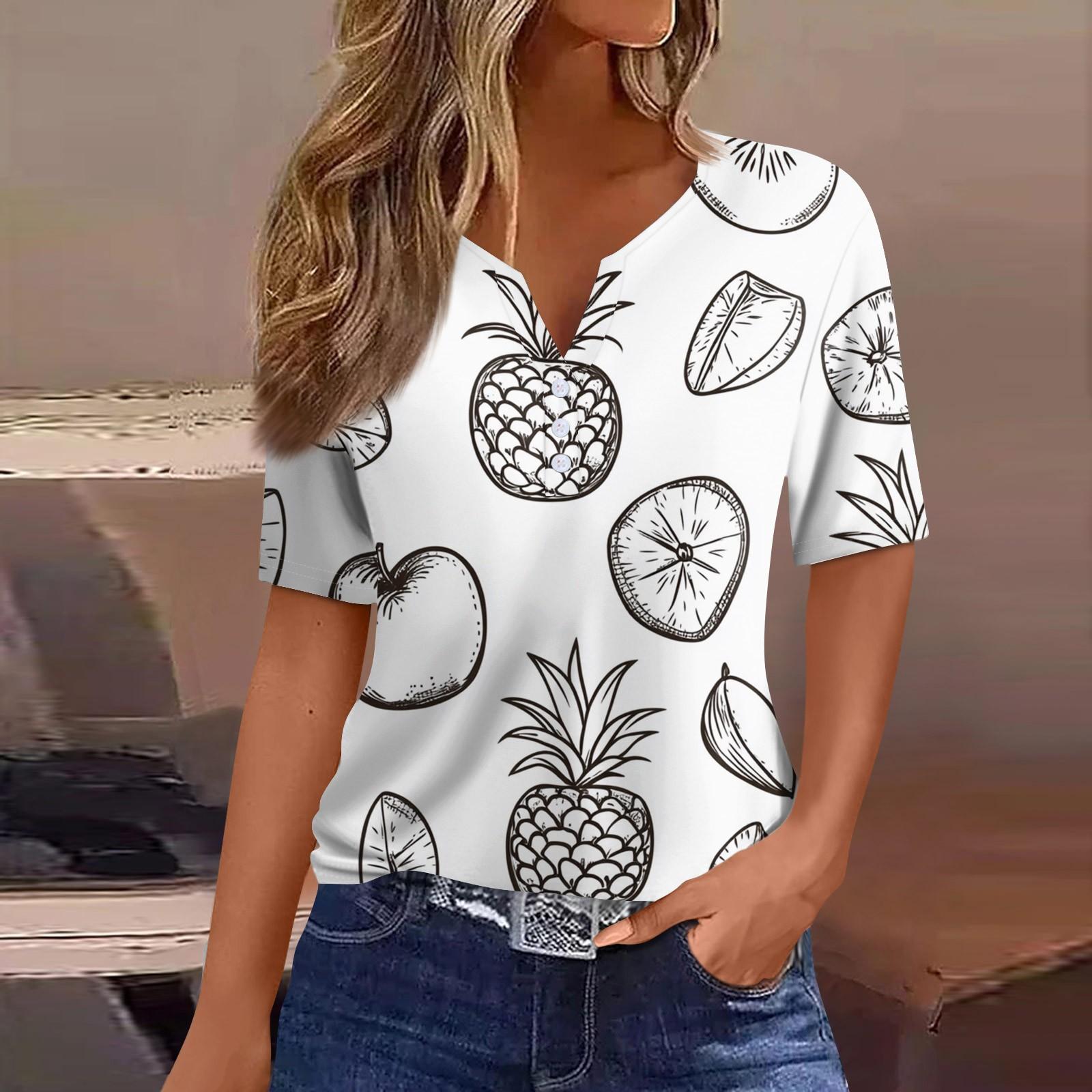 

Женская модная повседневная футболка с V-образным вырезом и семью рукавами на пуговицах ко Дню святого Валентина L чёрный