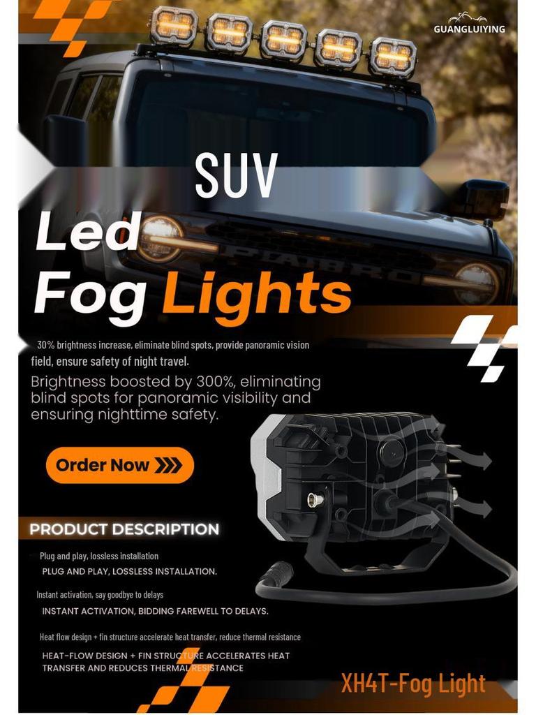 4x4 SUV LED Fog Lights: Off-Road Roof Rack & Grille Modification