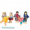 Plaid Handmade Fabric & Wood Grid Doll Figurines – Cute Mini Ornaments for Playhouse Decor