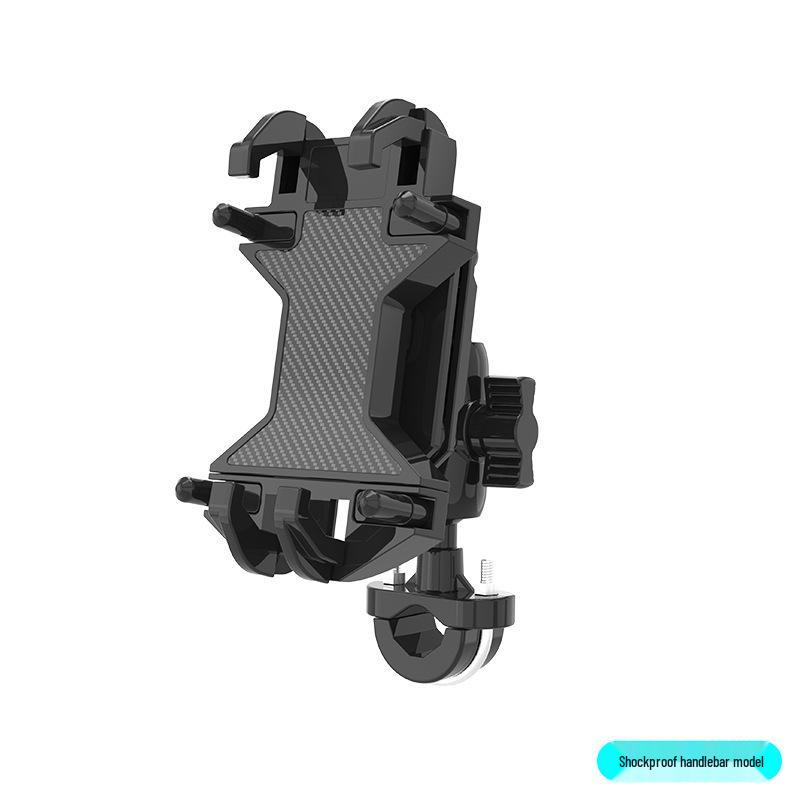 Motorcycle Phone Navigation Silicone Shock Absorption Holder with U- and Y-shaped Brackets