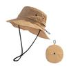 Bucket Hat Foldable Quick-Dry Breathable Mesh Fisherman Hat with Wide Brim Adjustable Windproof Rope Sun Protection Hat