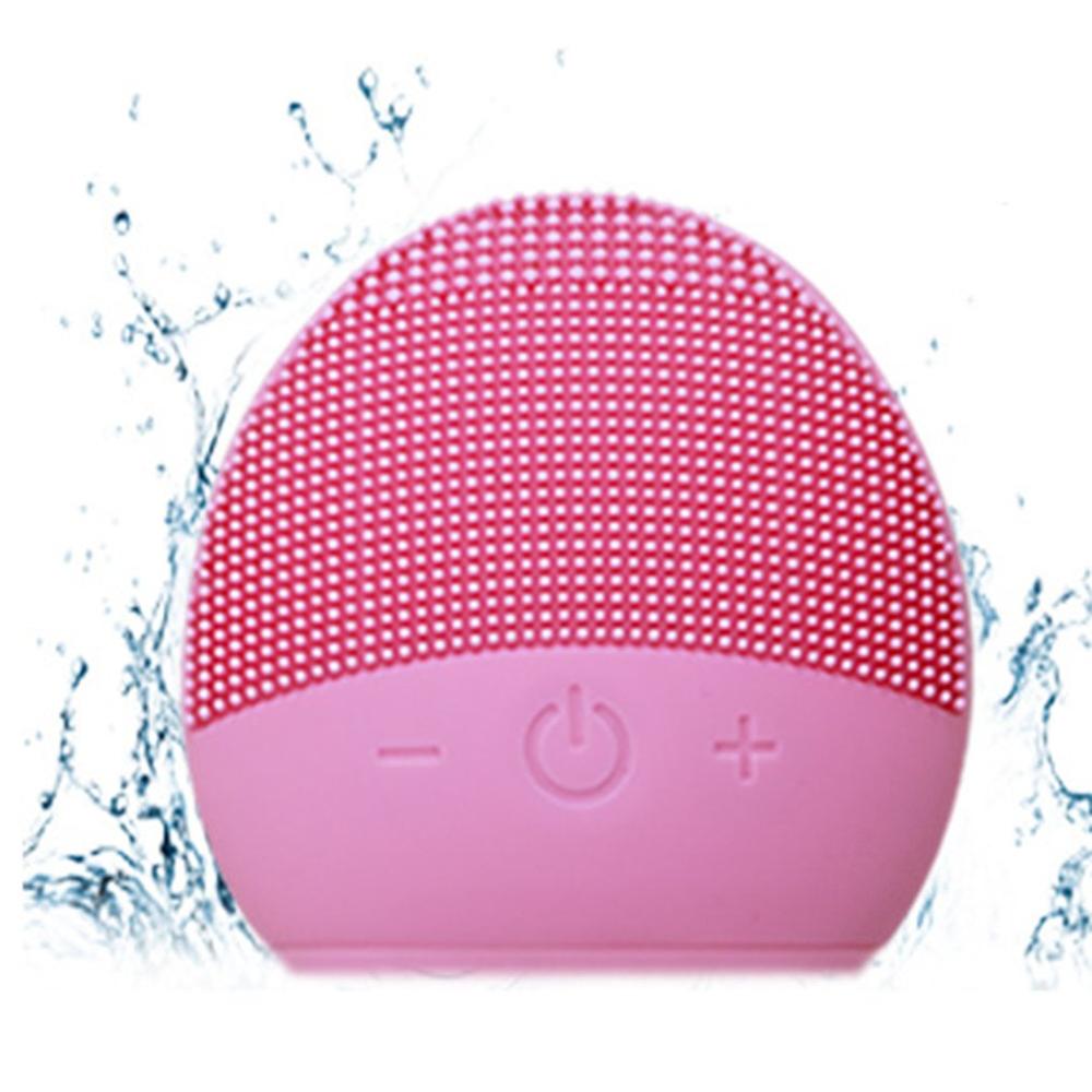 NEW Multifunction Beauty Machine USB Facial Cleansing Brush Sonic Vibration Mini Face Cleaner Silicone Deep Pore Cleaning розовый