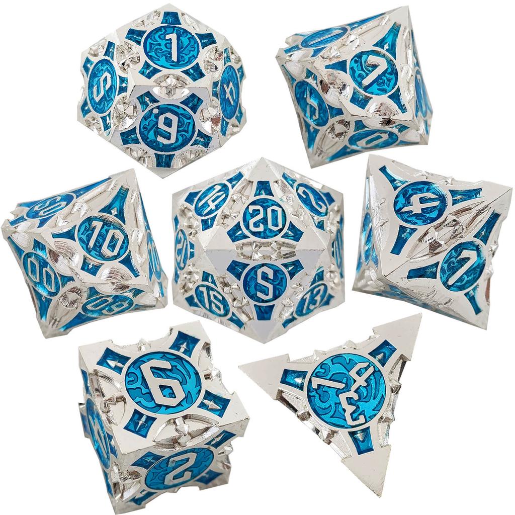 Métal coc dés courants dnd dragons et donjons dés rpg à multiples facettes cthulhu d20 jeu de société