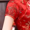 Plus Size Qipao Women's Sexy Mini Split Cheongsam Vintage Mandarin Collar Short Qipao Traditional Chinese Dress Vestidos
