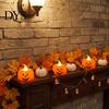 Indoor Festive Home Decor 2Pcs Halloween Pumpkin Flameless Candles, Battery Operated LED Candle, Decorative Candles Tabletop Display Ornaments Light,