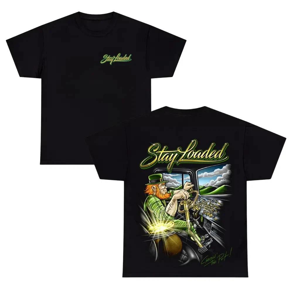 Stay Loaded Trucker Graphic T-Shirt 2 Sided Diesel Driver Tee L