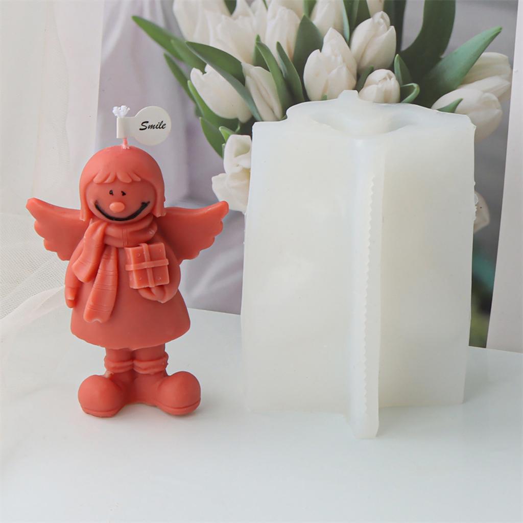 3D Forma svíčky ve tvaru dívky Forma na aromaterapeutické mýdlo Pryskyřičná epoxidová forma Sádrová ozdoba k narozeninám a na svátky