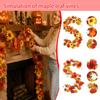 Artificial Fall Leaf Garland 175cm Autumn Leaves and Pumpkin Decoration for Halloween Thanksgiving Wall Hanging Seasonal Home Decor