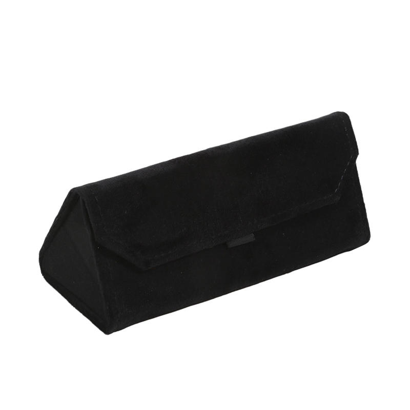 1PC Velvet Triangle Folding Glasses Women Case Elegant Sunglasses Case Purse Hard Men Elegant Reading Glasses Box
