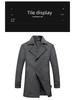 Men's European-Size Double-Breasted Woolen Coat - Medium Length, Fashionable Lapel for Autumn & Winter