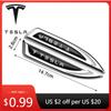 Autoaufkleber 2 Stück Auto Tesla Logo Abzeichen Emblem Seitenkotflügel Karosseriedekoration Aufkleber Für Tesla Model 3 S Y Coil WYE K80 Roadst
