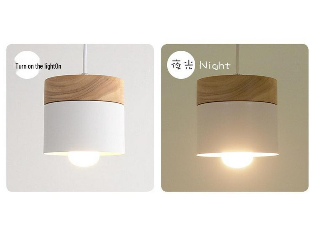 Lampada a sospensione in ferro battuto stile nordico macaron, testa singola in bianco/grigio
