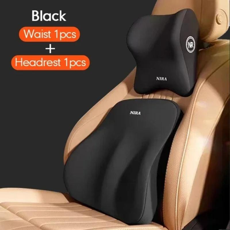 Car Universal Headrest Lumbar Cushion Cushion Lumbar Pillow Car Comfort Neck Pillow Car Universal Accessories Black