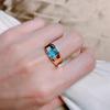 Dámský prsten Kinel Blue Square Zirkon Rose Gold Barva