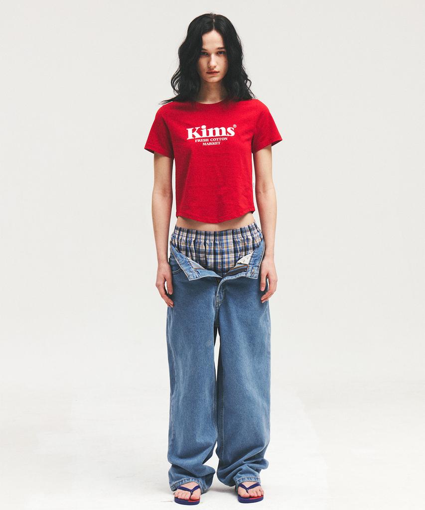Kimseupeulesikoteunmakes (Unisex) Kims Bam Logo Tee Red