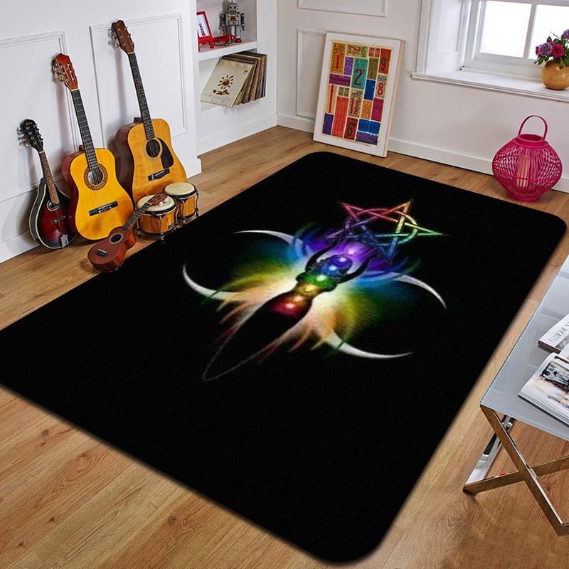 P-Pentagram Printed Carpet Fashion Yoga Mat Non-Slip Carpet Bedroom Decoration Outdoor Carpet Bedroom Birthday Gift