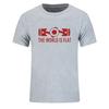 Neuer Sommer Die Welt ist flach Motor T-Shirt Kurzarm Benutzerdefinierte T-Shirts Neuer Stil Herren O-Ausschnitt Baumwoll-T-Shirts Mode Streetwear