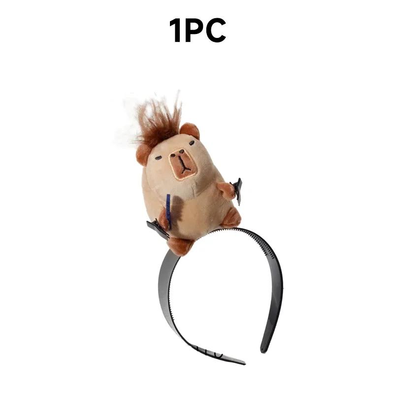 Headband Funny Capybara Hair Hoop Women's Cute Face Wash Headband Funny Plush Hair Band Baby Photography Accessories