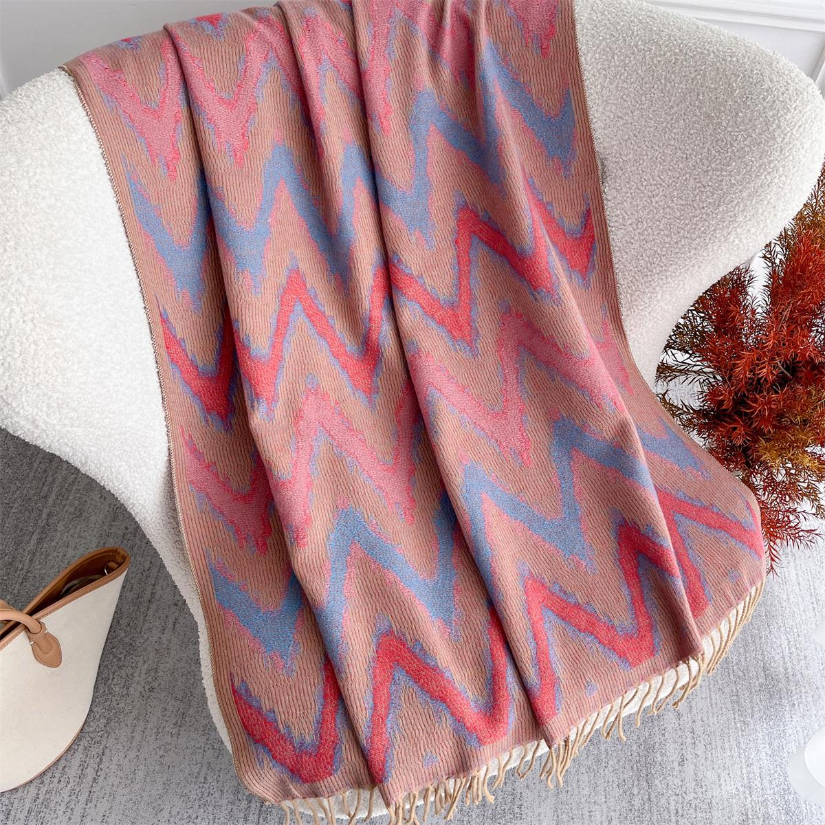 

[T818] 96*96cm Square Women Jacquard Scarf Thick Imitation Cashmere Tassel Shawl Winter Warm Neck Hijab Wrap Pashmina Blanket 96x96cm