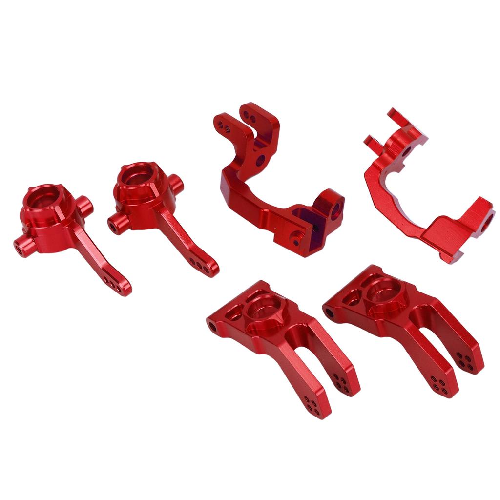 RC Steering Kit Aluminum Alloy C Block Steering Knuckle Rear Axle Carrier Set for ARRMA Typhon 1 10 RC CarRed