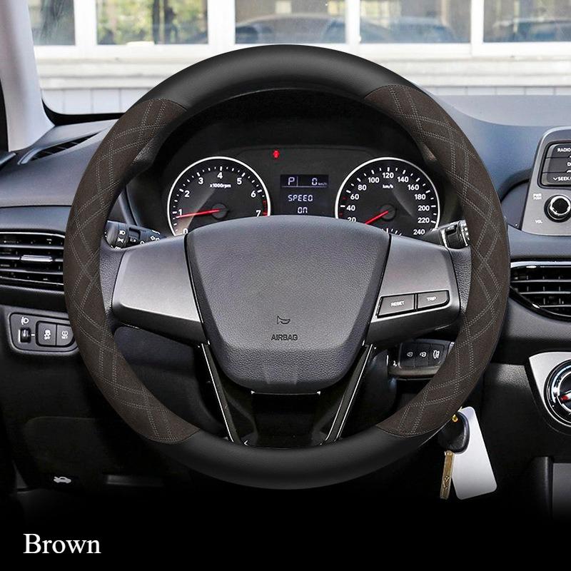 Suede O Round Type Car Steering Wheel Cover for Hyundai Celesta Elantra Verna Anti Slip Decoration Handle Wrap Protector Holder