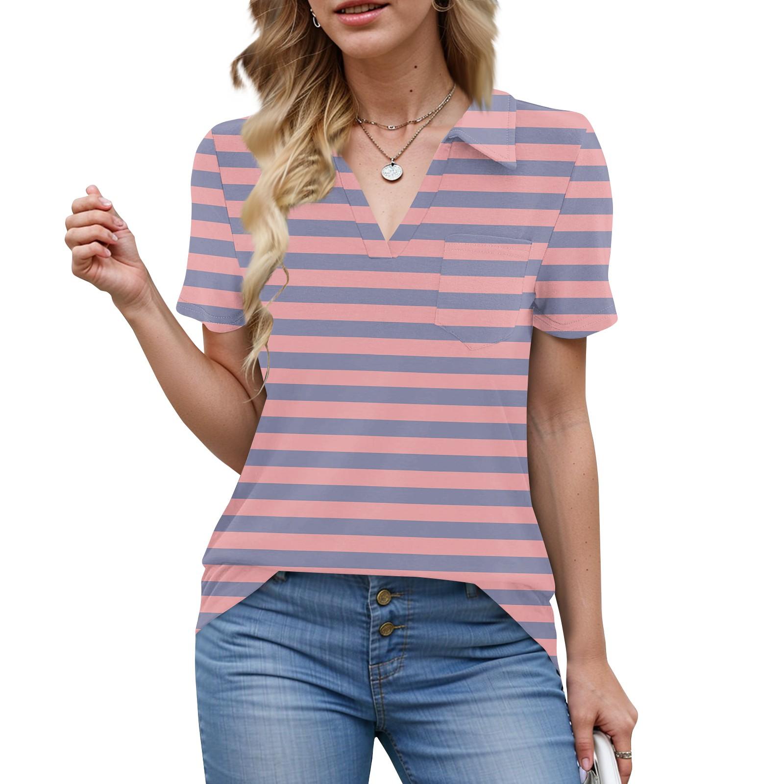 

Женские рубашки, летние деловые повседневные рабочие топы с коротким рукавом, застегивающиеся на пуговицы, воротник, V-образный вырез, блузка, футболка XXL розовый
