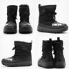 Mozu Winter Snow Padded with Fleece Size Size L Men's Mid-Length Boots, Waterproof, Non-Slip, Water-Repellent, Lining, Black, 5686, (5686,BLK,L)