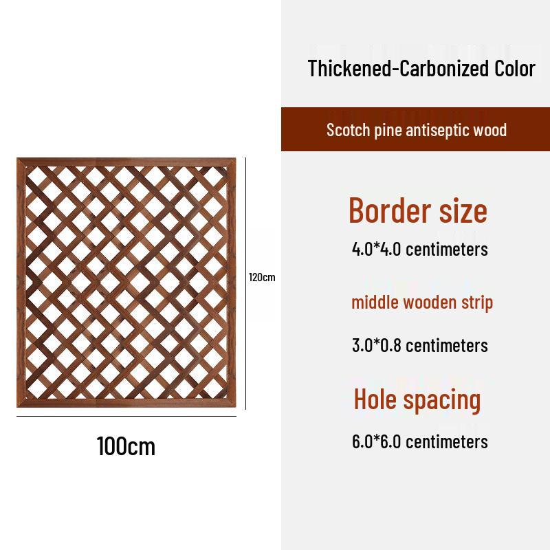 Carbonized Wood Fence and Railing Picket with Climbing Plant Stand for Outdoor Decoration