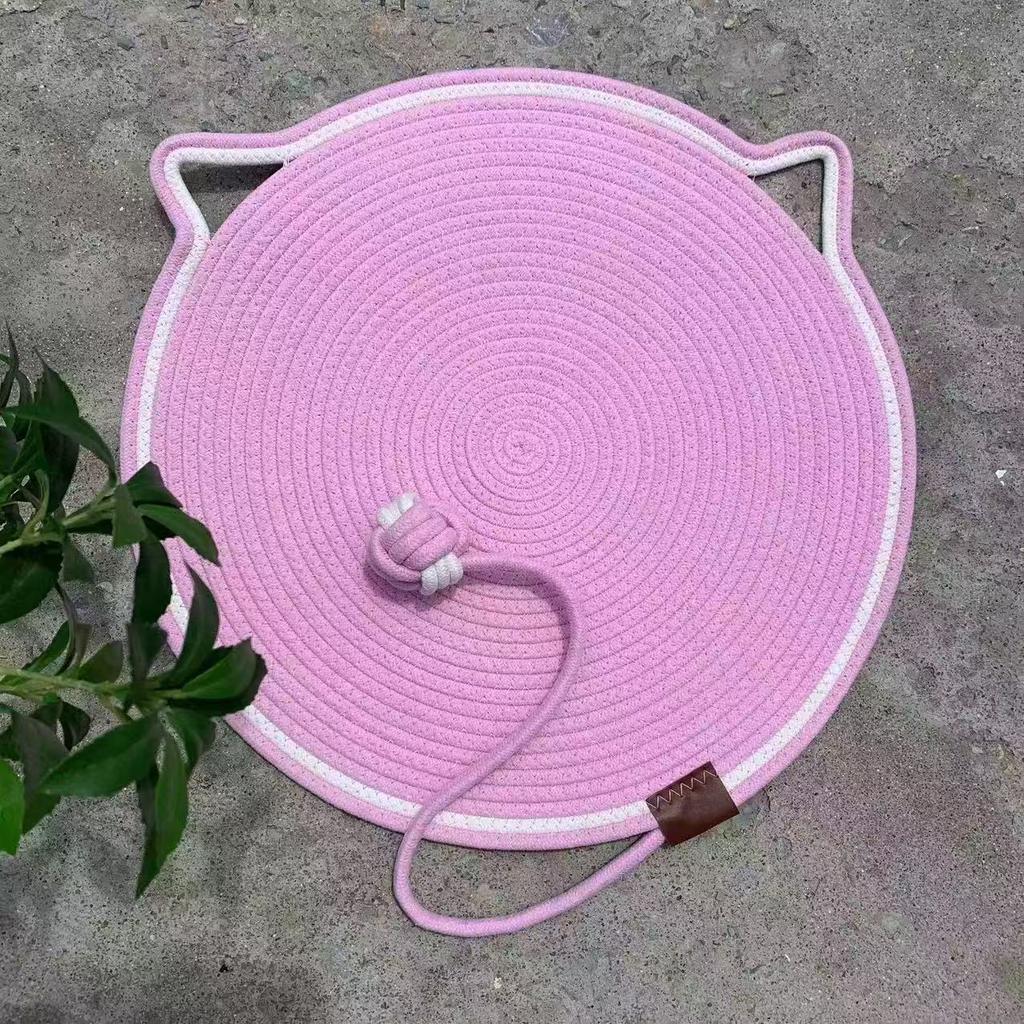 Cat Ear Round Cotton Rope Cat Scratcher Mat Pet Sleeping Rug Anti Scratch Sofa Protector Kitten Claw Grinding Accessory