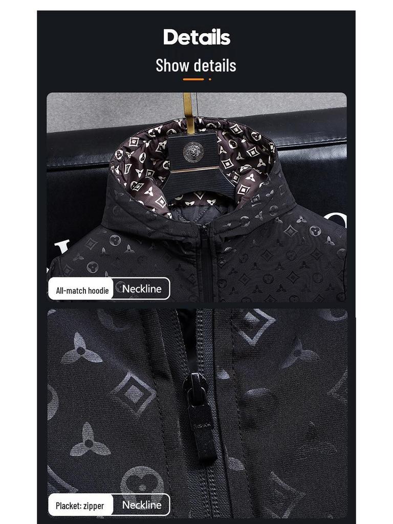 Men's Trendy Hooded Cotton Jacket - Autumn/Winter 2026, European Style, Versatile Casual Padded Jacket.