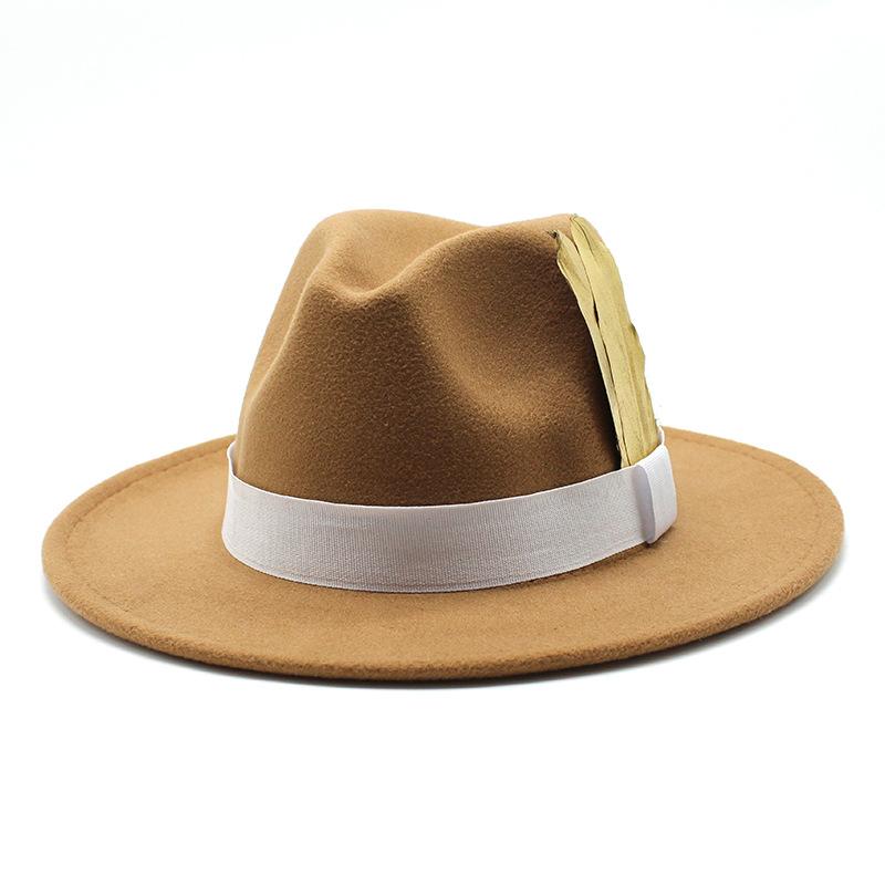 Men'S And Women'S Big Eaves Hat Tweed Jazz Hat British Top Hat