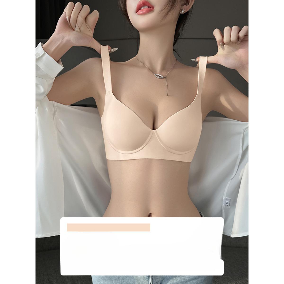 

Элегантный монохромный женский бюстгальтер из полиамида с удобной стальной кольцевой поддержкой, несъемная подкладка, трикотажное полотно, нижнее белье для взрослых 42 бежевый