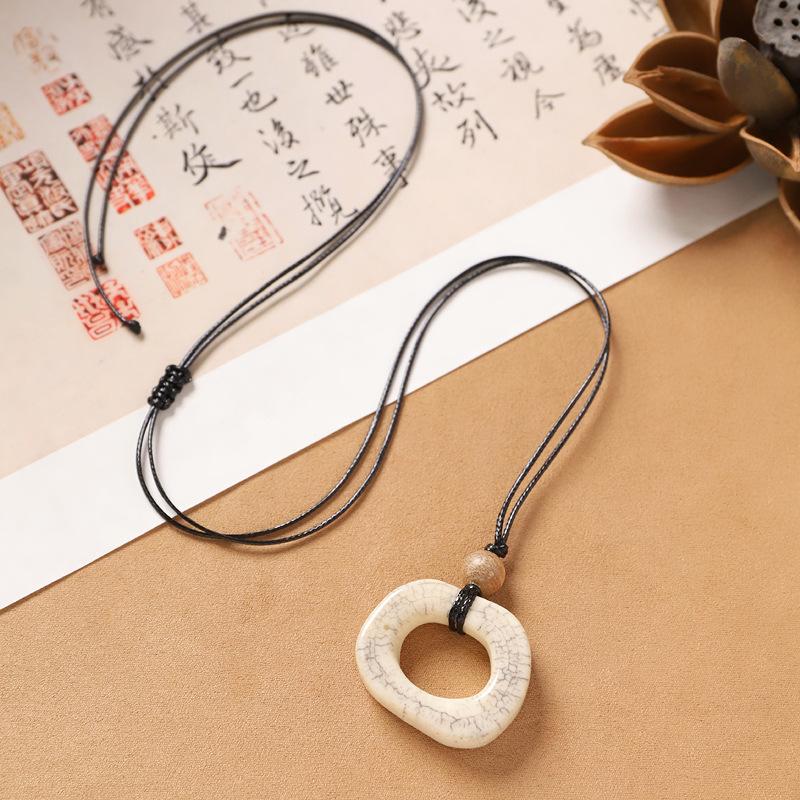 

Простая подвеска из кости верблюда, ретро нишевое длинное ожерелье, женские высококлассные аксессуары-цепочки для свитера