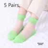 5 Pairs of Women's Spring Thin Mid Cylinder Cotton Sole Lace Lace Socks